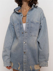 Veste en jean délavée rétro et tendance 