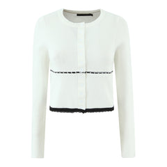 Fall Winter Elegant White Knit Two Piece Set