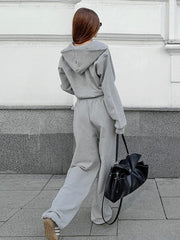 Leisure Time Gray Athleisure Two Piece Set