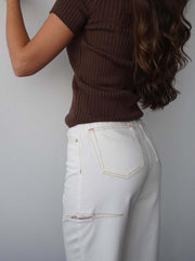 Casual Ripped White Jeans