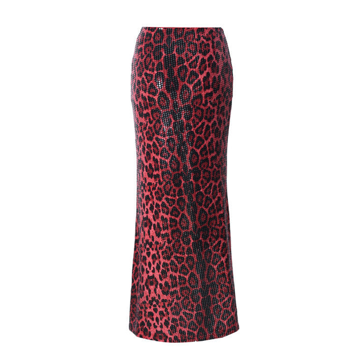 Out Exotic Alluring Leopard Print Maxi Skirt