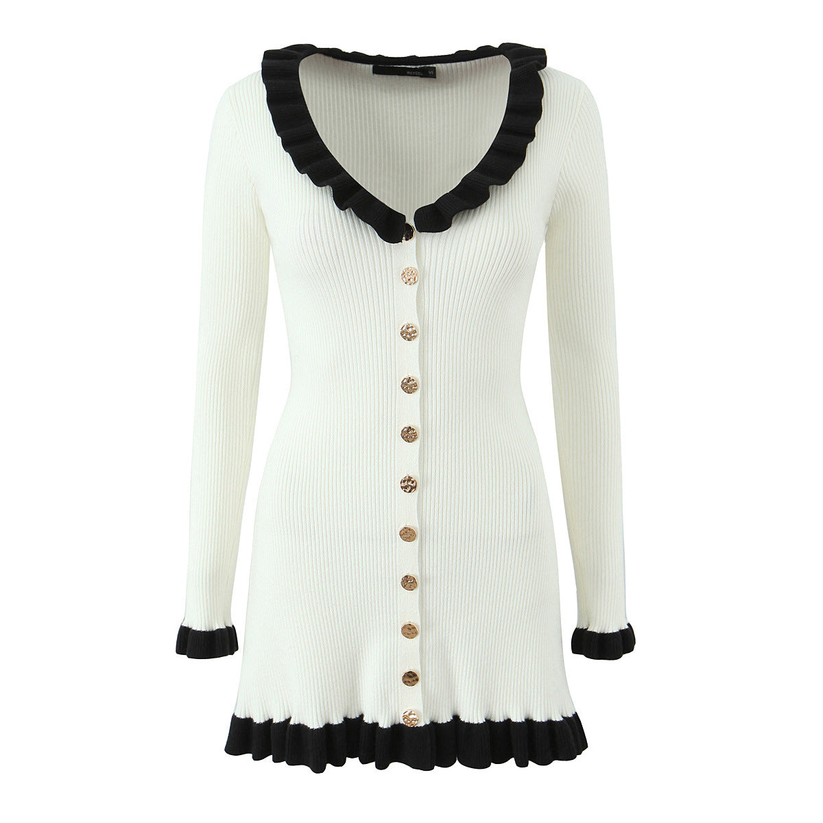 Cute Classic Black and White Knit Dress