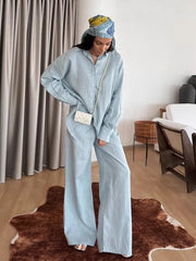 Comfortable Cozy Light Blue Two Piece Set