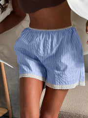 Leisure Fresh Striped Lace Shorts