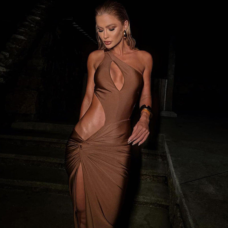 Romantic Intrigue High Slit Maxi Dress