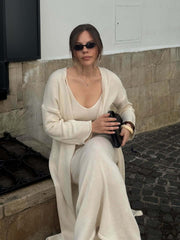 Ensemble deux pièces en maille décontractée d'automne