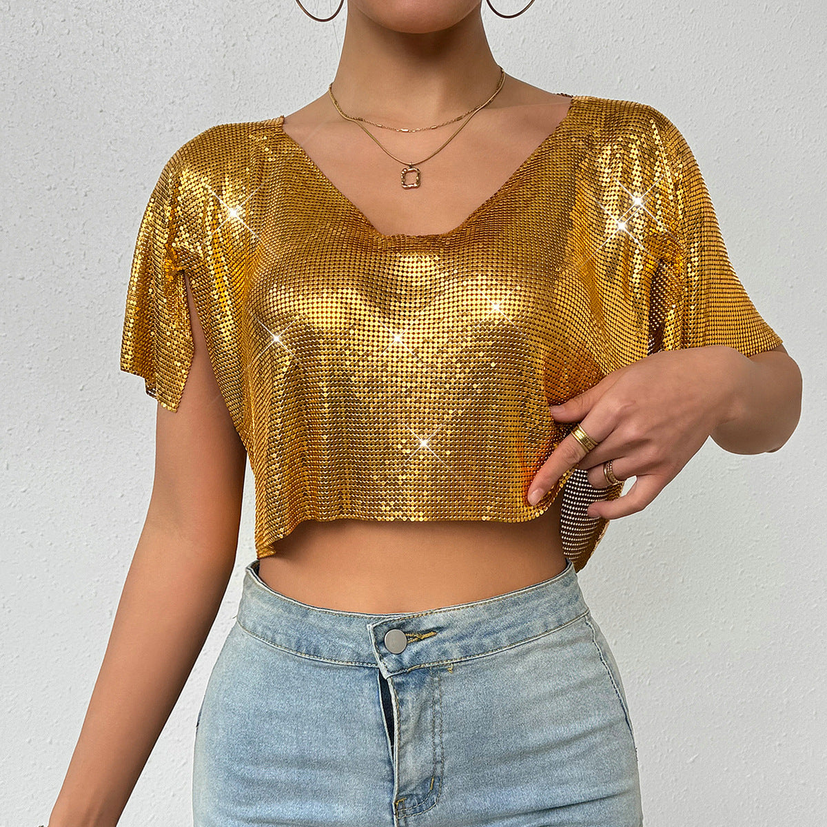 T-shirt style décontracté scintillant 