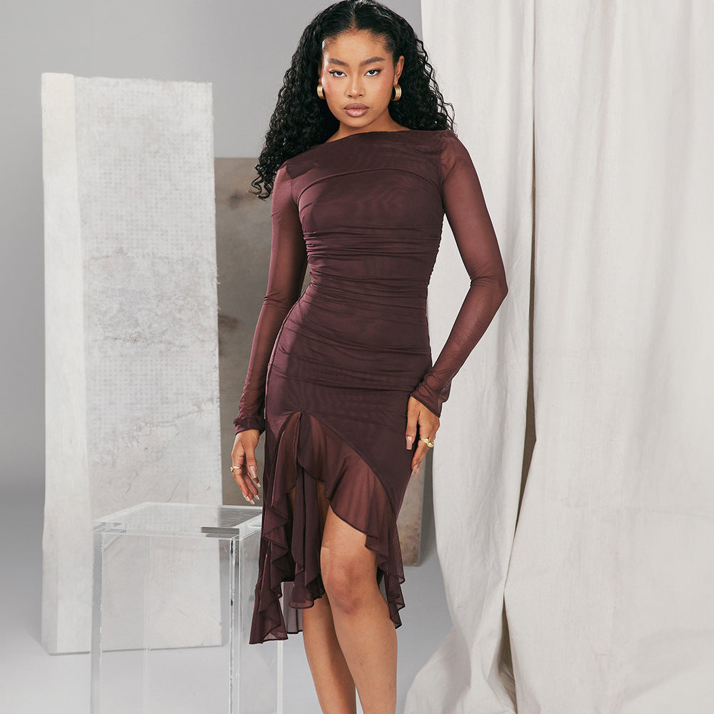 Sexy Captivating Asymmetrical Hem Dress