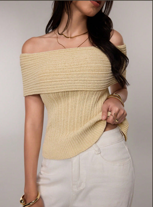 Autumn Warmth Off-shoulder Knit Top