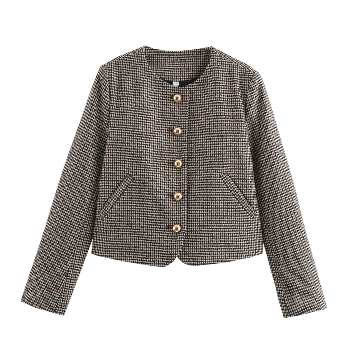 Veste classique professionnelle en tweed marron