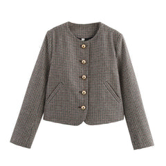 Veste classique professionnelle en tweed marron