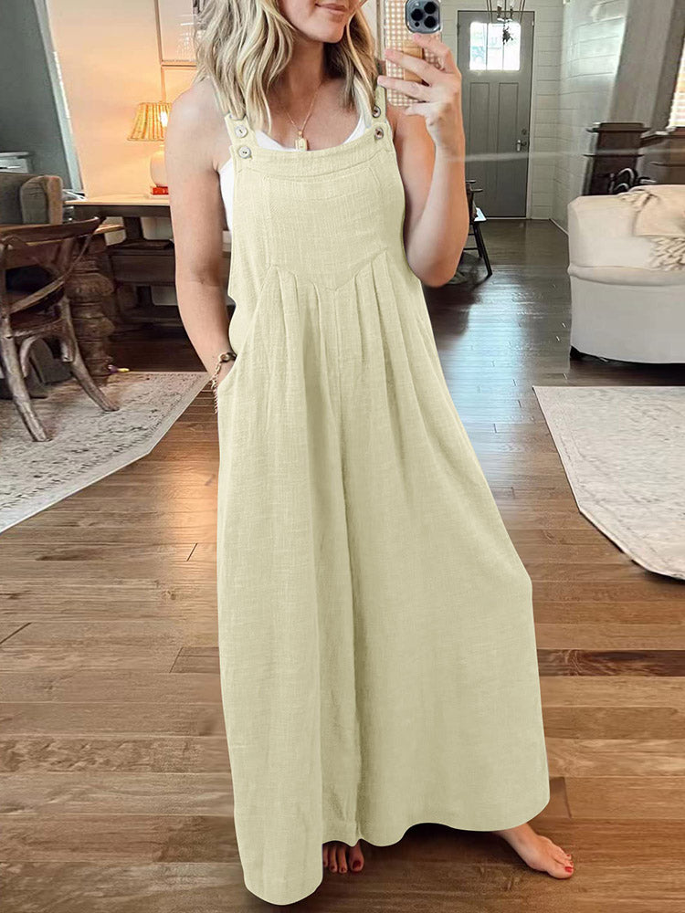 Cotton Linen Loose Overalls