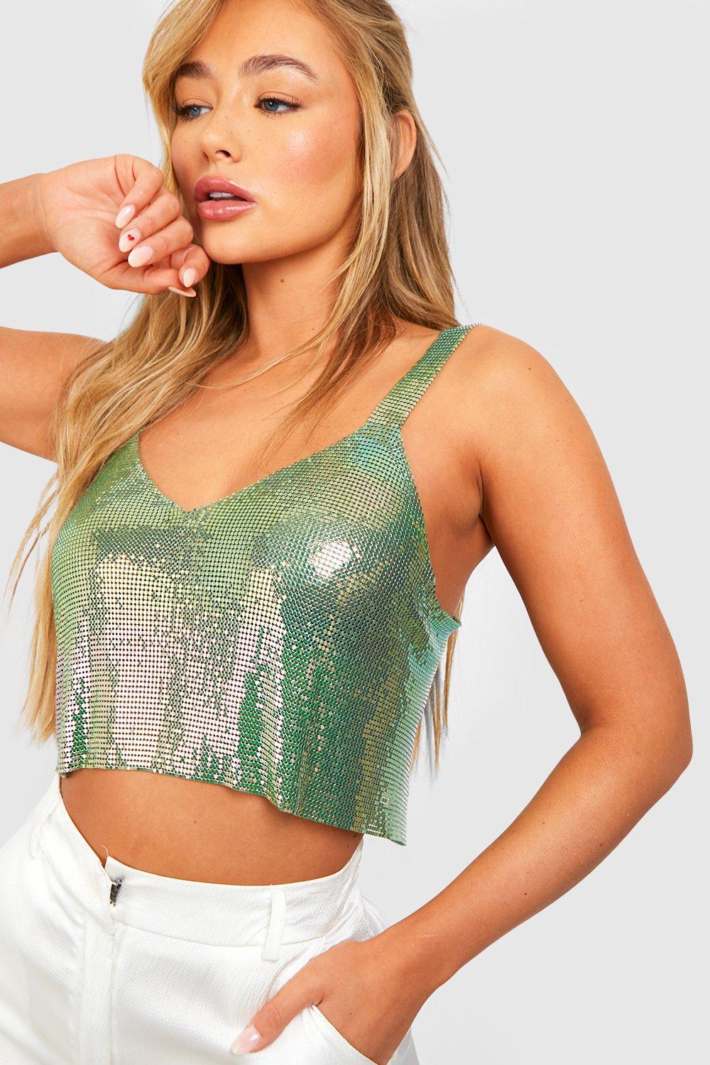 Débardeur métallisé à dégradé élégant 