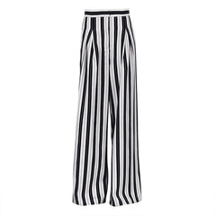 Elegant Striped Wide-leg Pants