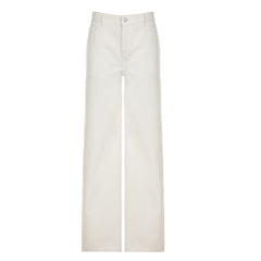 Modern Effortless Cream Low Waist Straight Leg Pants