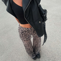 Pantalon évasé imprimé bohème