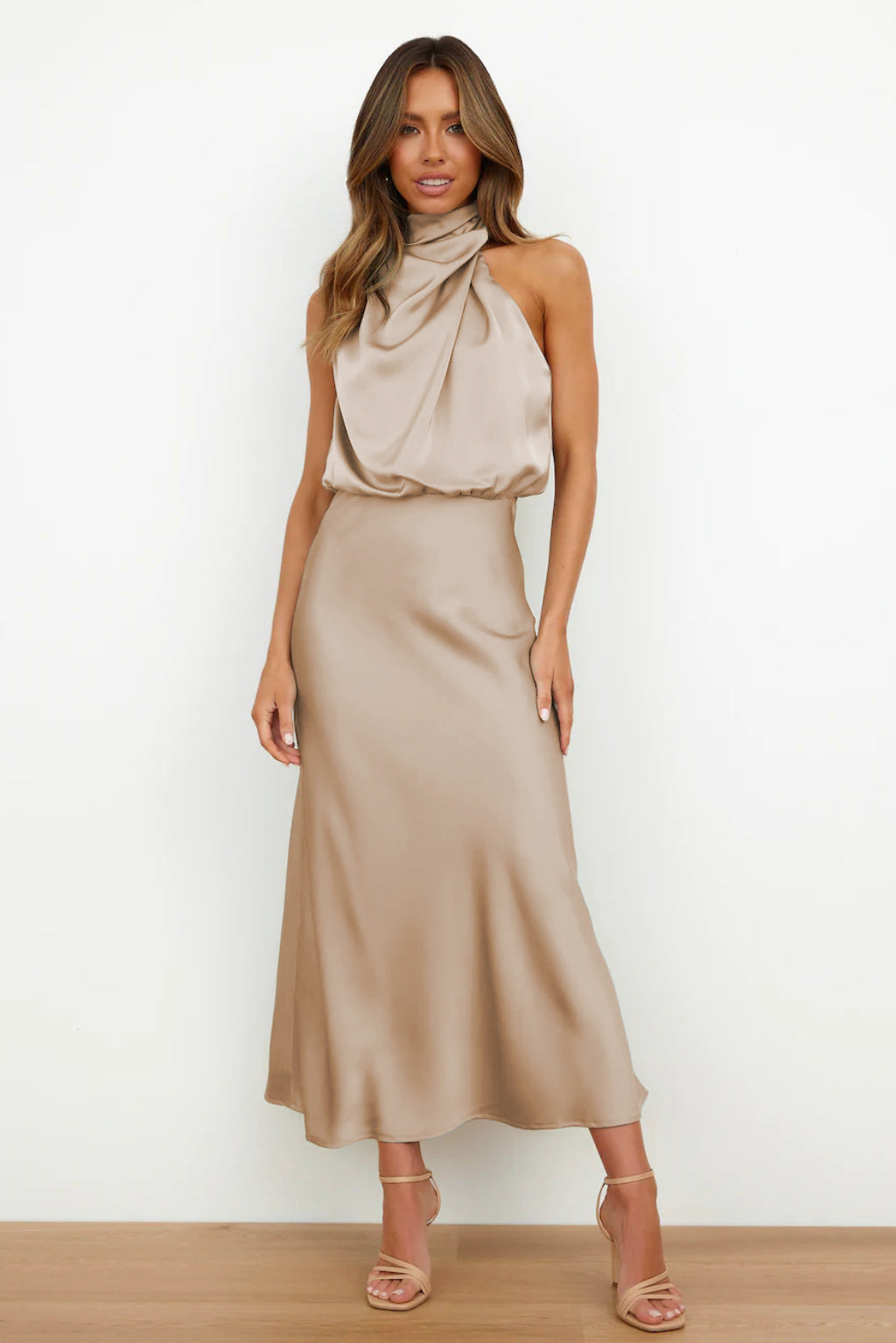Elegant Graceful Silk Midi Dress