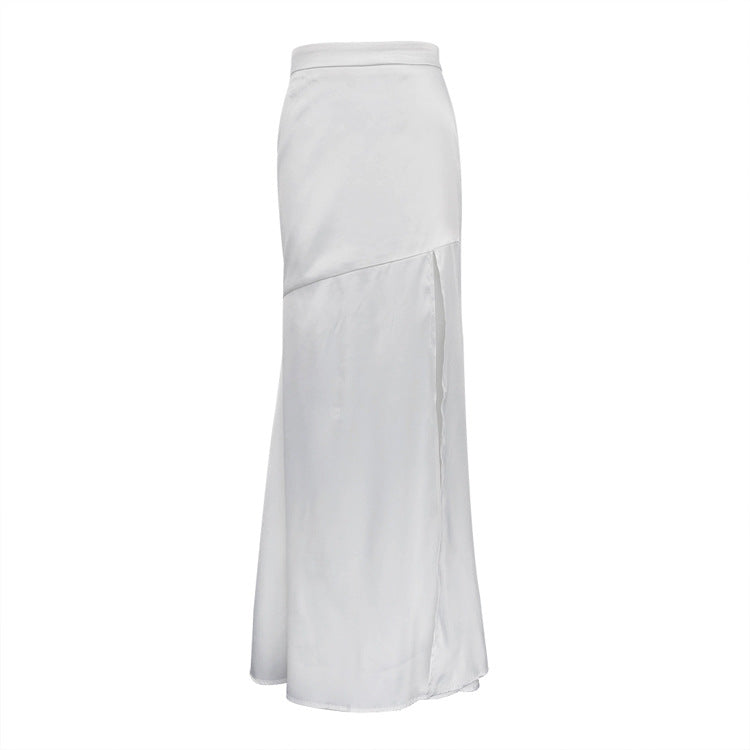 Everyday White Silk Maxi Skirt