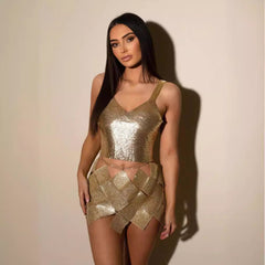 Débardeur métallisé à dégradé élégant 