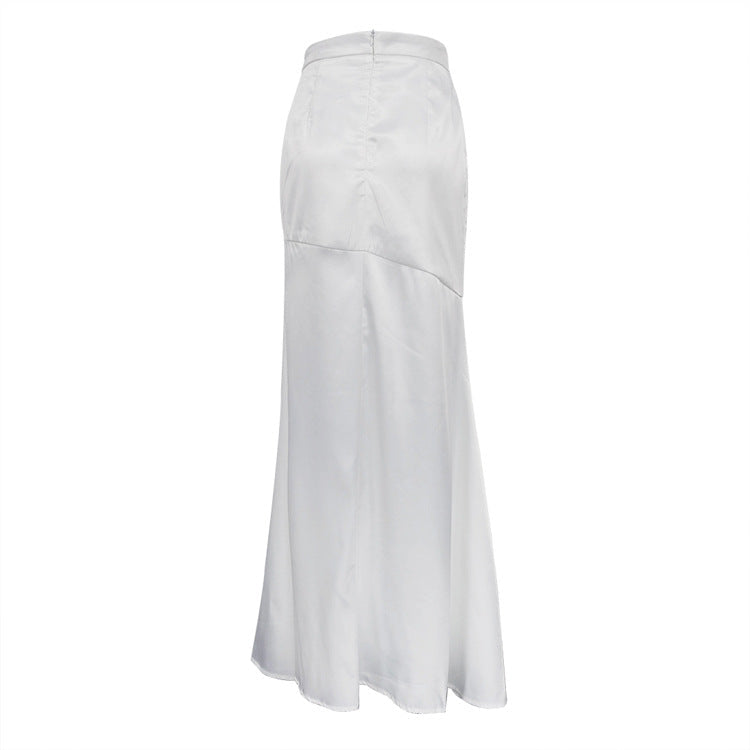Everyday White Silk Maxi Skirt
