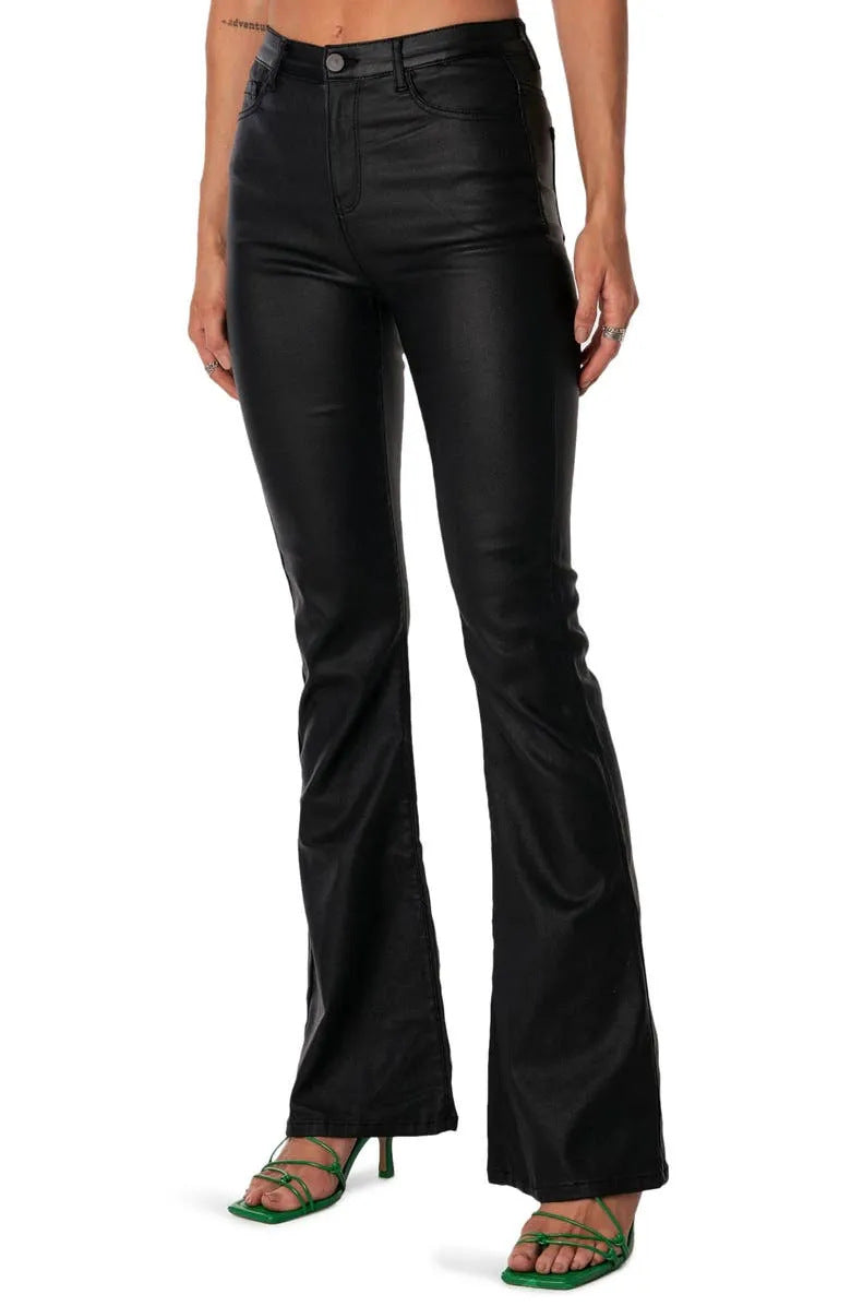 Street Style Black Leather Pants