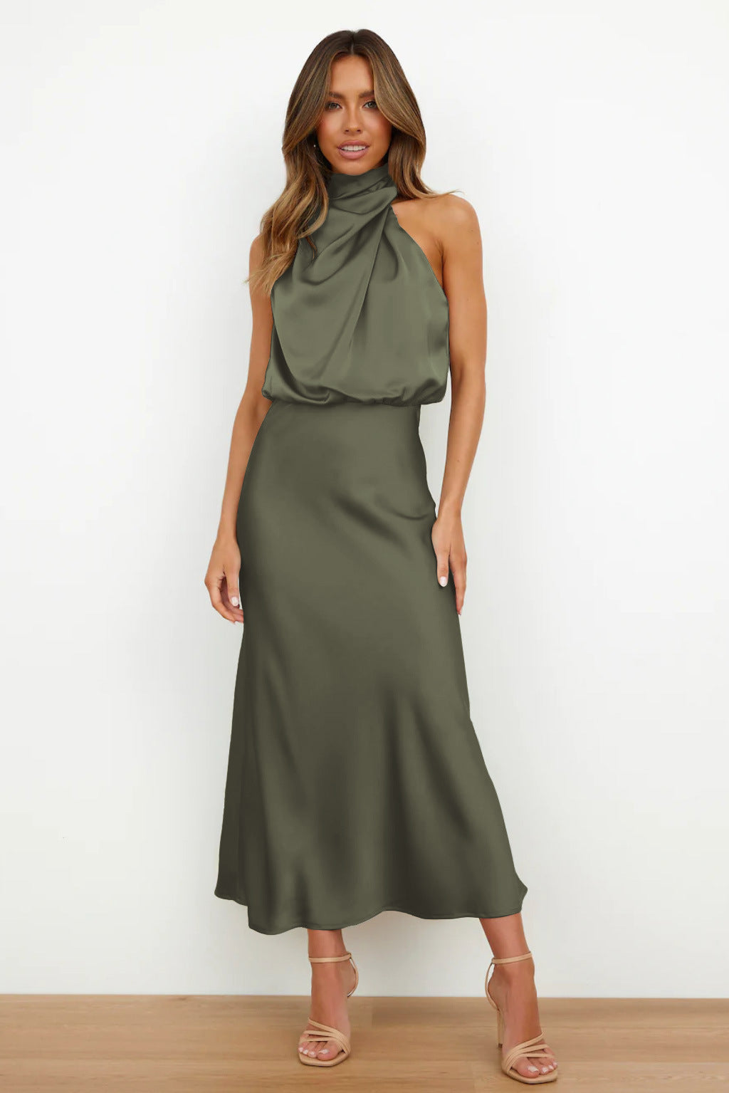 Elegant Graceful Silk Midi Dress