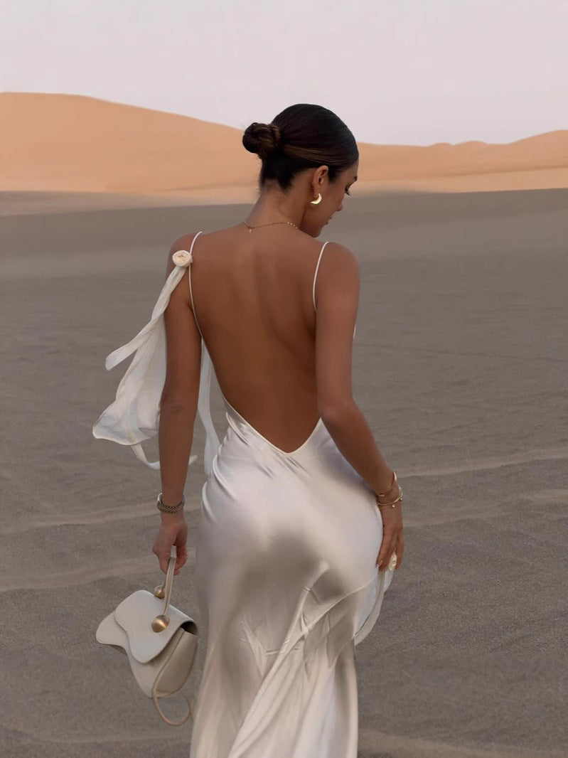 Satin Halter Maxi Dress