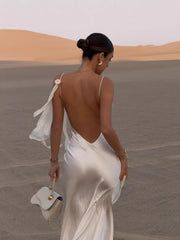 Satin Halter Maxi Dress