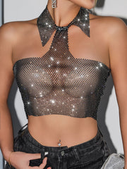 Haut dos nu en maille scintillante Mystique
