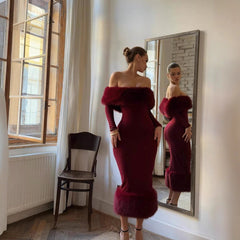 Robe luxueuse et charmante à épaules dénudées