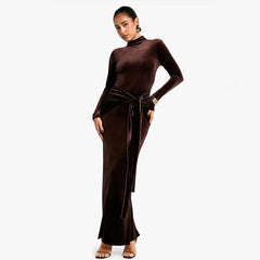 Restaurant Gorgeous Velvet Maxi Dress