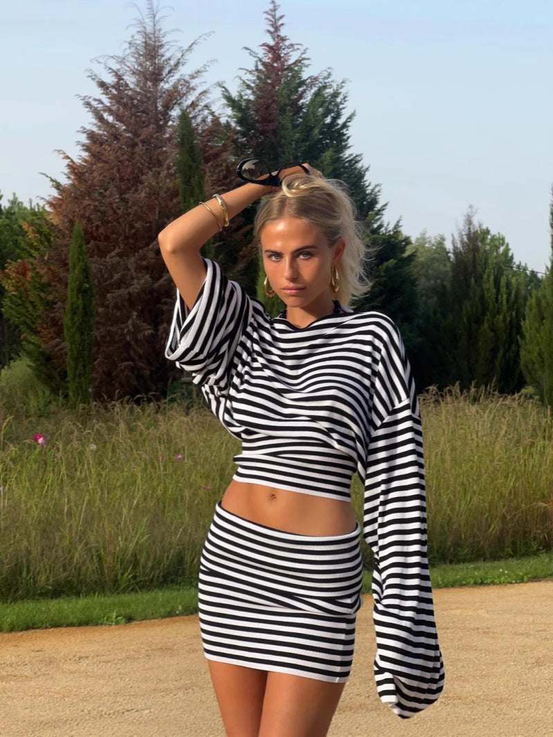 Black and White Striped Dress