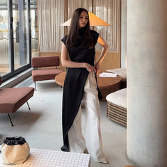 Evening Chic Confident Asymmetrical Satin Top