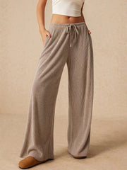 Comfy Ribbed Wide Leg Pants