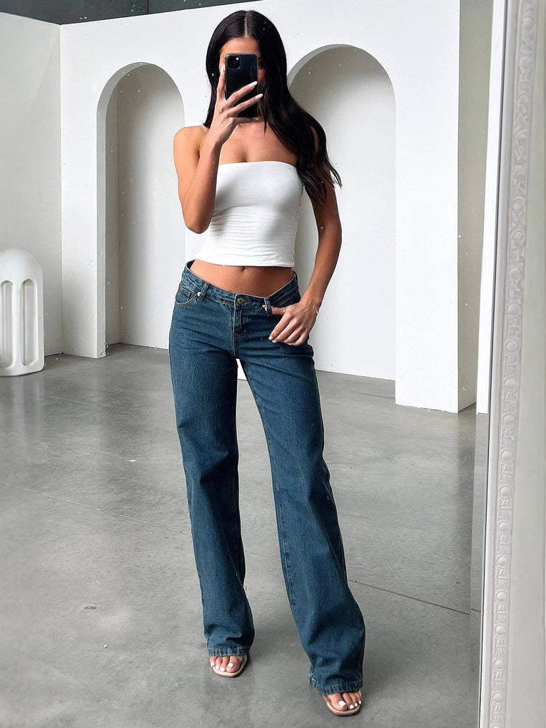 Casual Retro Low Rise Jeans