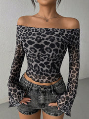 of the Wild Leopard Print Off-The-Shoulder Top