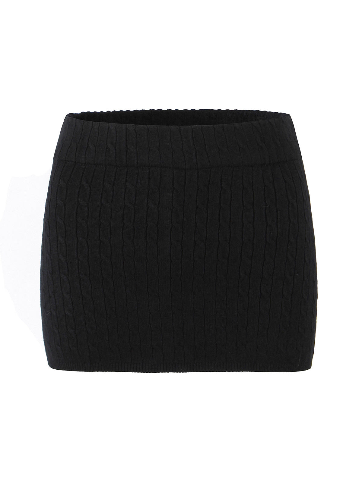 Classic Black Knit Mini Skirt