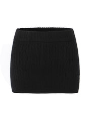 Classic Black Knit Mini Skirt
