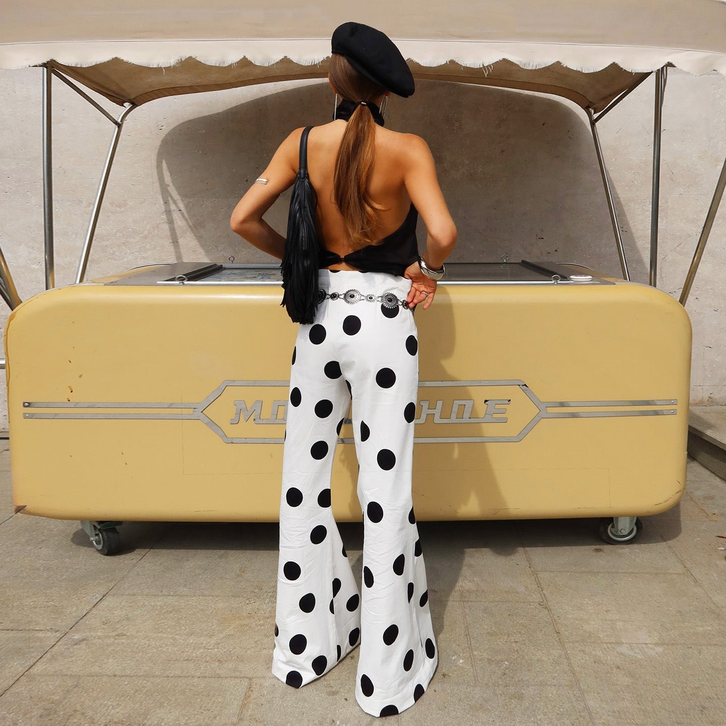Retro Stylish Polka Dot Flare Pants