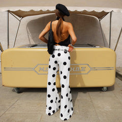 Retro Stylish Polka Dot Flare Pants