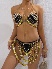 Paradise Golden Beaded Two Piece Set