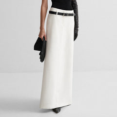 White High-waisted Maxi Skirt