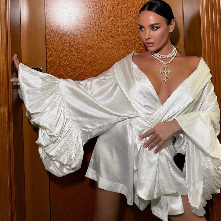 Elegant Silk Stripe Dress