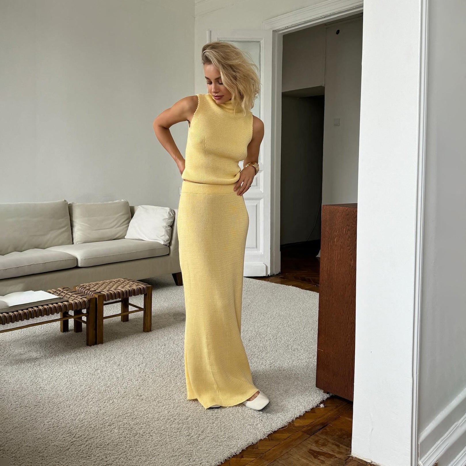 Ensemble deux pièces en maille d'automne 