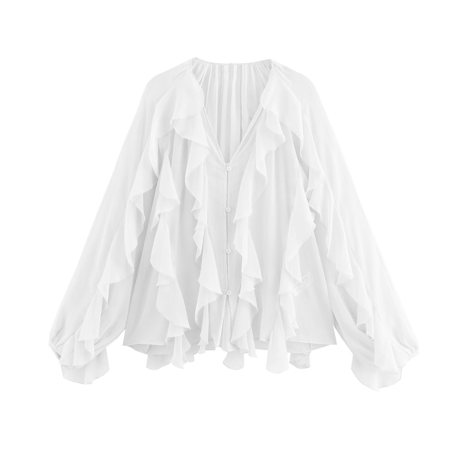 Leisure Style Ruffle Blouse