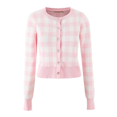 Sweet Soft Pink Striped Cardigen