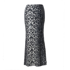 Out Exotic Alluring Leopard Print Maxi Skirt