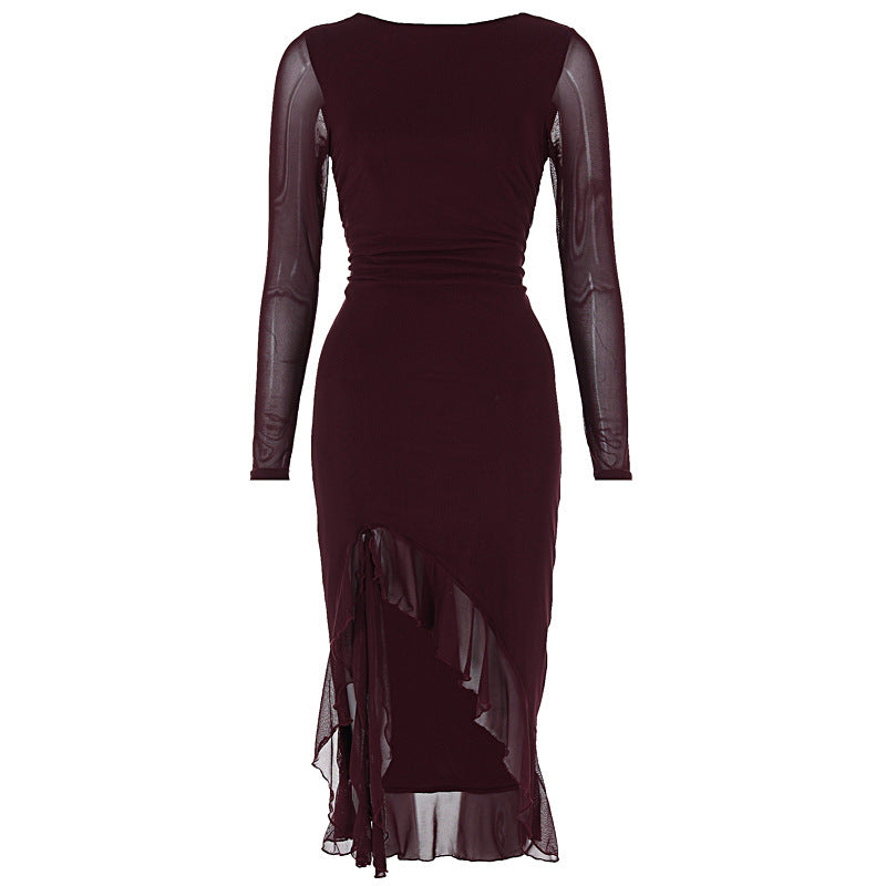 Sexy Captivating Asymmetrical Hem Dress