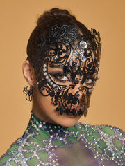 Rhinestone Metallic Mask