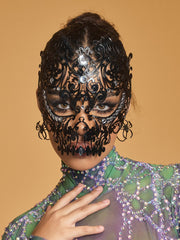 Rhinestone Metallic Mask